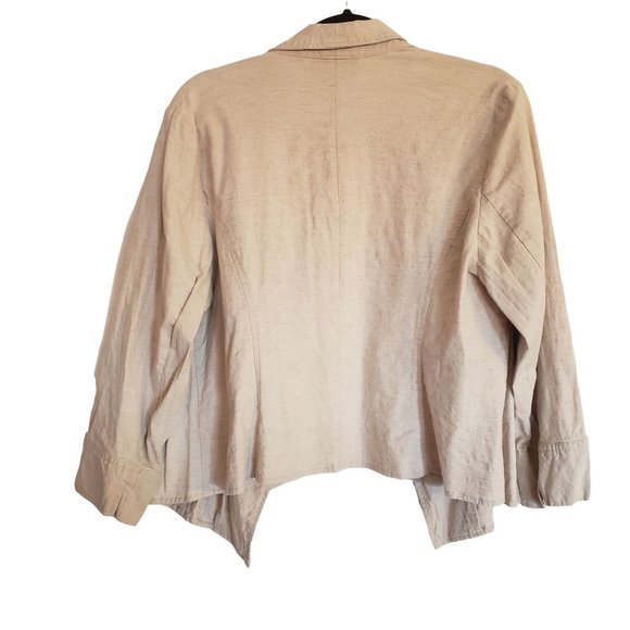 Lane Bryant Linen Blazer size 16 Oatmeal speckled - Picture 2 of 8